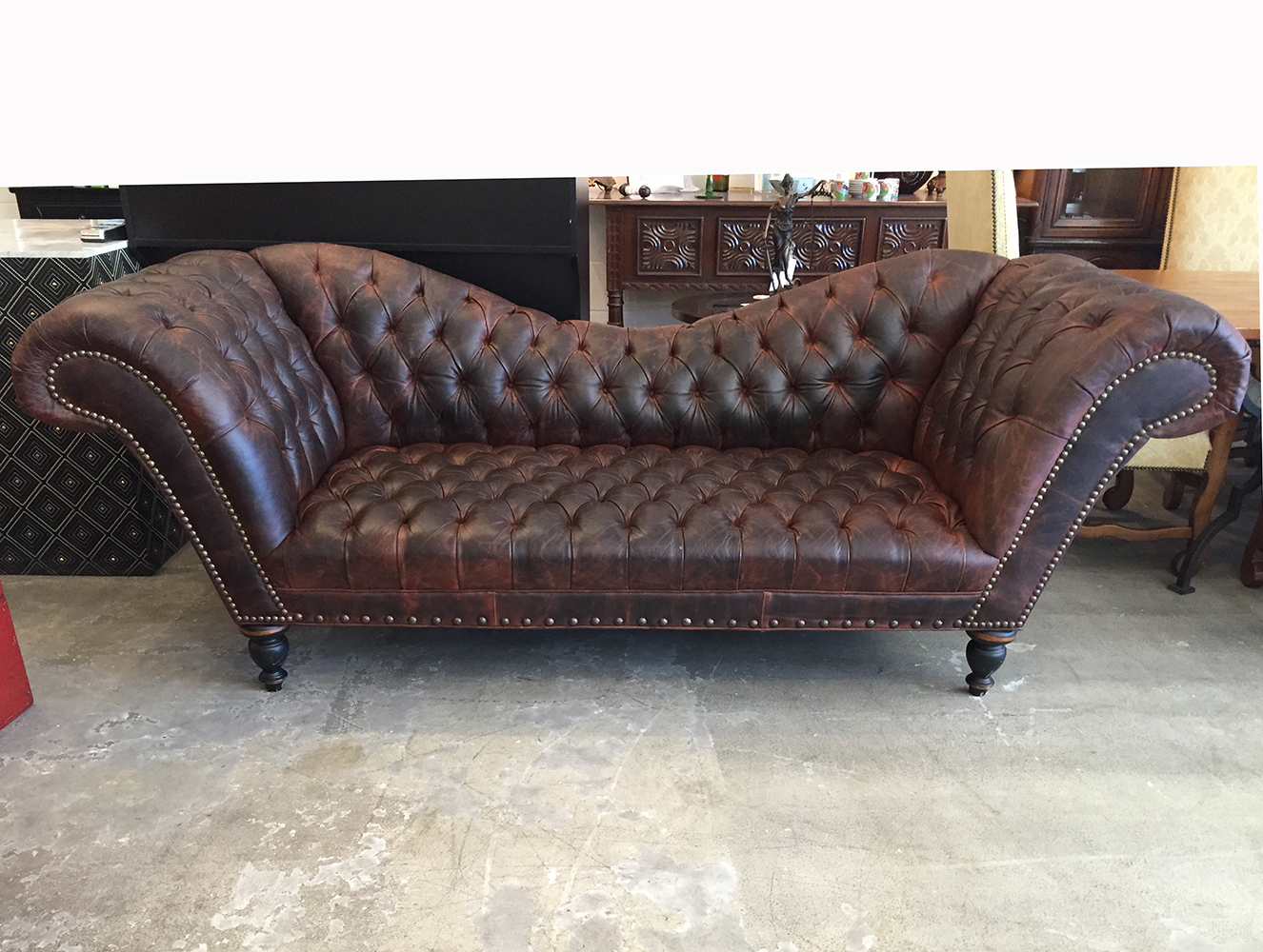Custom Chesterfield Italian Leather Sofa Chairish Custom Chesterfield Italian Leather Sofa Chairish